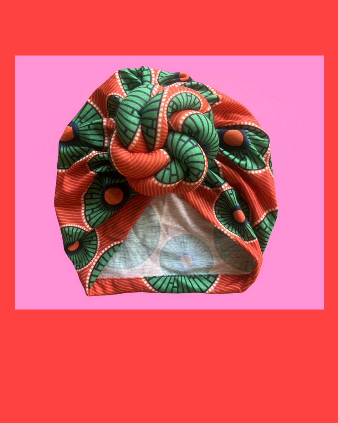Green Pineapple & Orange Turban